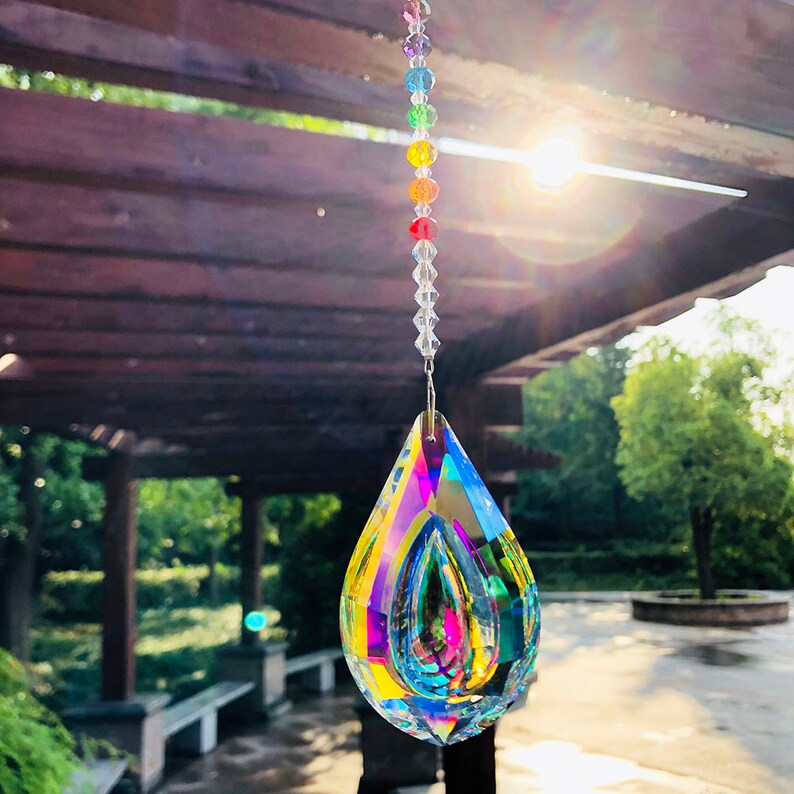 Prism Suncatcher Hanging Window Crystalsrainbow Light Etsy