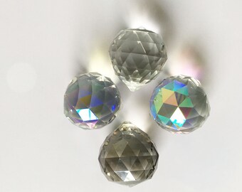 4 Pcs Crystal Prism Ball,AB Crystal Prisms Pendant,Glass Sun Catcher Prism,Rainbow Making Prism,Part Home Decor,DIY Prism Suncatchers