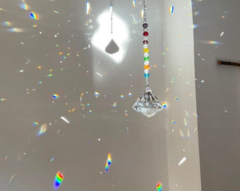 Hanging Crystal Prisms,Big Rainbow Maker Suncatcher,Window Hanging Crystal,Big Rainbow Make Catcher,Sun Catcher Home Decoration,Summer Gifts