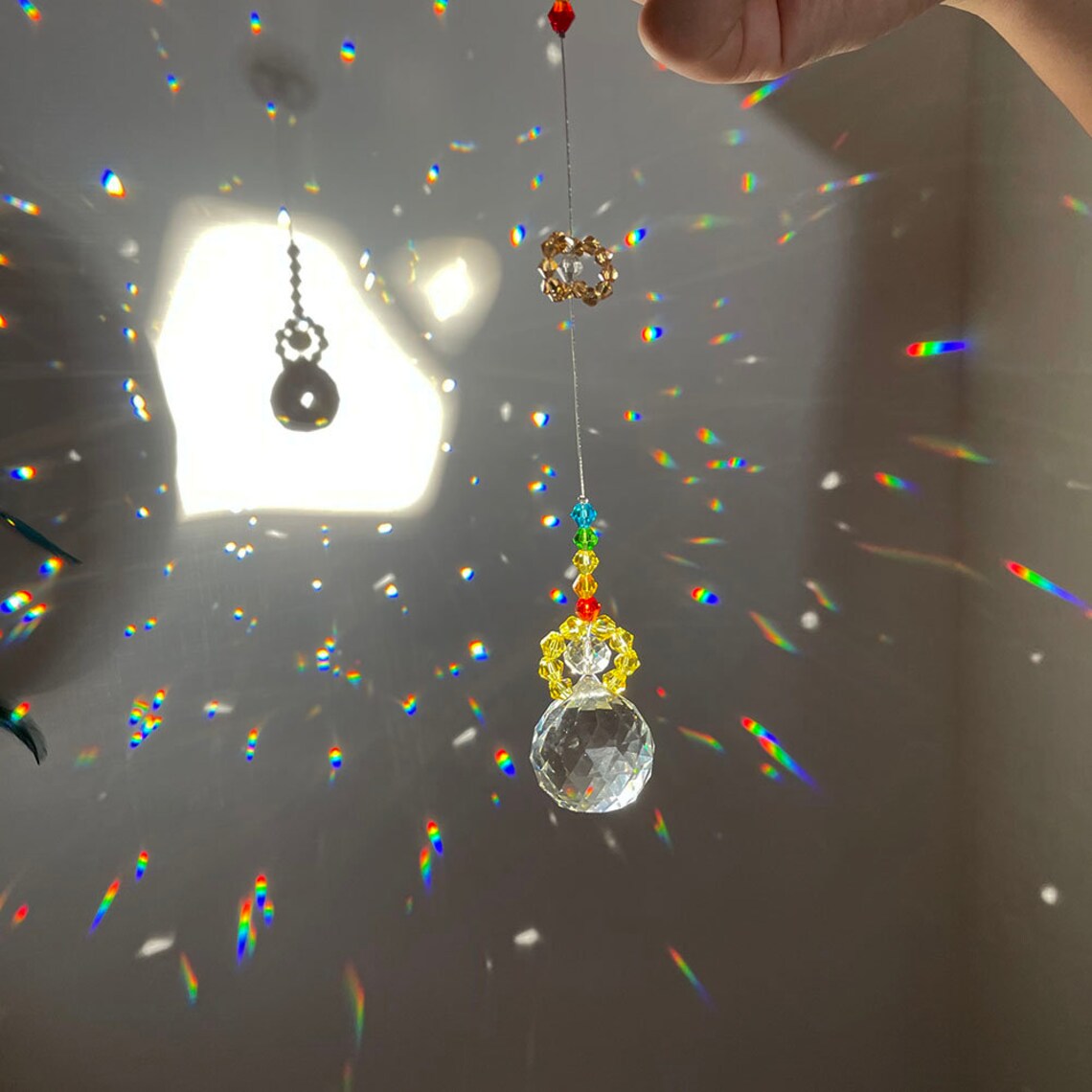 Hanging Prism Suncatcher for Windows Crystals Rainbow Light Etsy