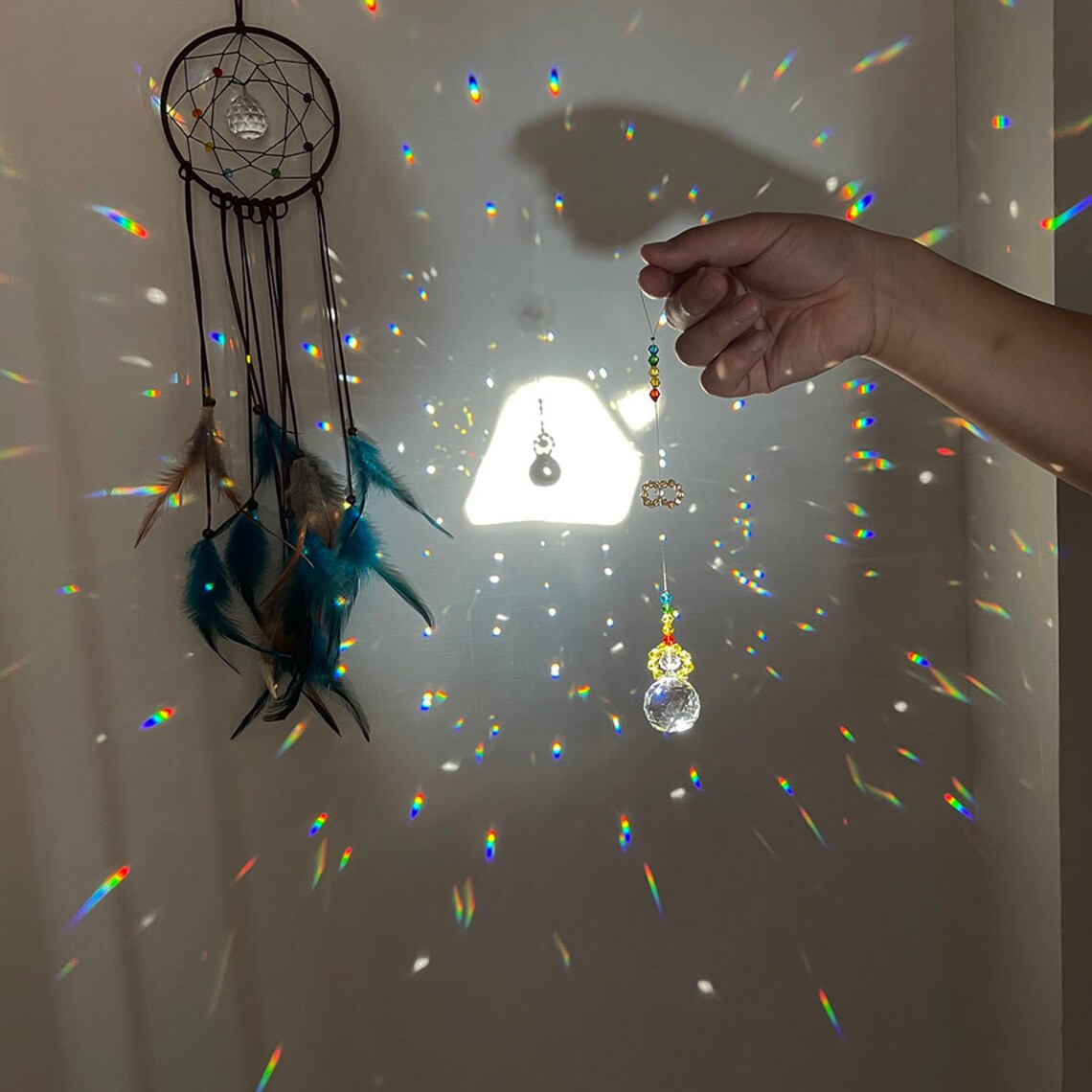 Hanging Prism Suncatcher for Windows Crystals Rainbow Light Etsy