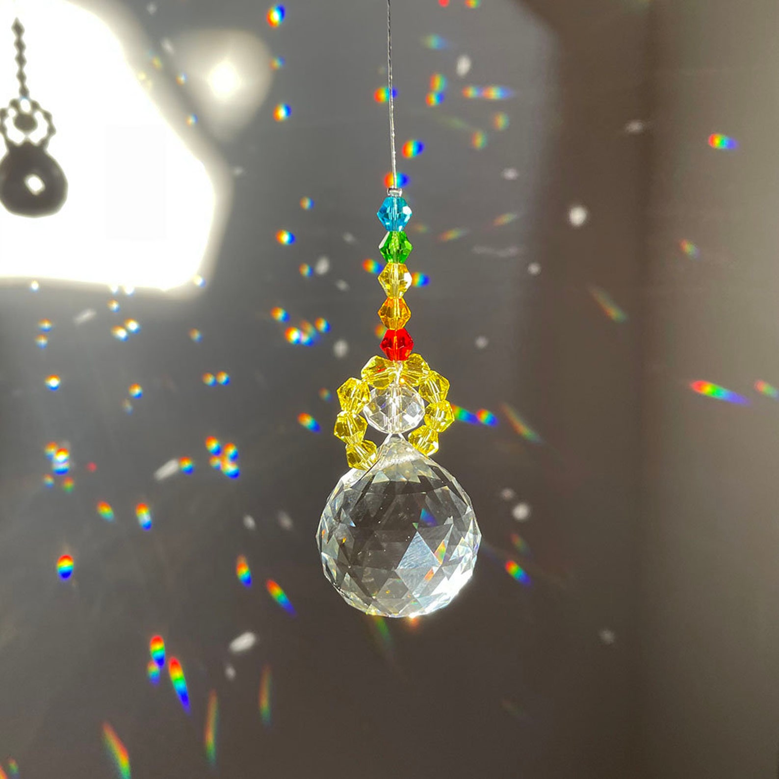 Hanging Prism Suncatcher for Windows Crystals Rainbow Light Etsy