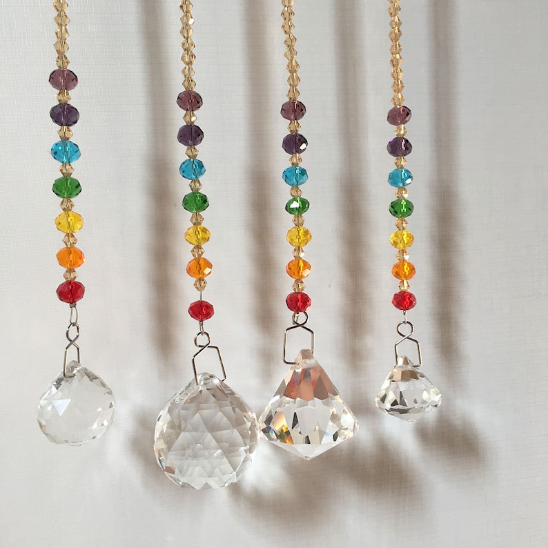 4pcs /set Crystal Suncatcher Window Hanging Rainbow Maker Etsy