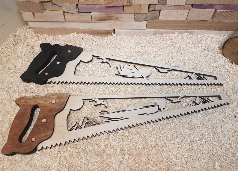 Handsaw Boat 2 Different Style , Garage Decoration , Shed Decor ,wooden