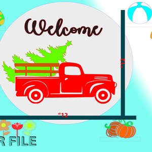 Christmas truck SVG File , Laser file , Interchangeable Vintage Truck Christmas Countdown,  Glowforge Laser Cut Files