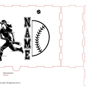 baseball female player , LED Light , softball svg female player . glowforge file . laser file . female player svg file