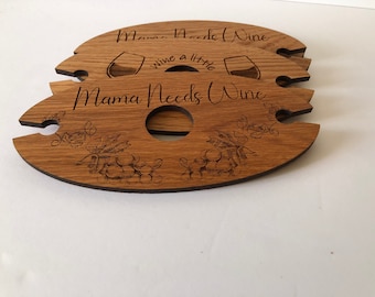 Wine glass holder , wine holder  SVG- Laser Cut File, Digital file .