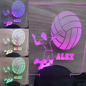 Volleyball player , Led Nightlight glowforge , laser file , SVG file , LED nightlight file . woodenbox file