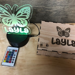 Butterfly  ,Led Nightlight for newborn,Birthday gift , glowforge , laser file , SVG file