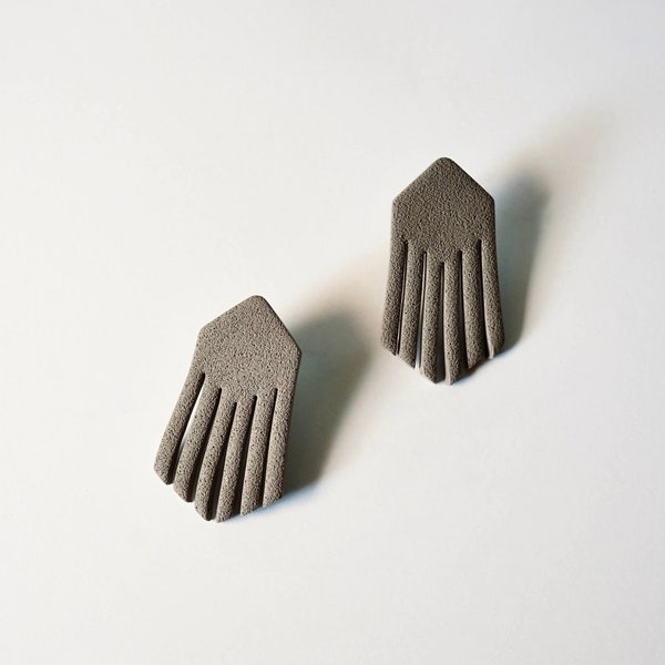 Fringe Clay Studs, Polymer Clay Earrings, Lightweight Clip On Earrings For Women, Nickel Free Titanium Posts