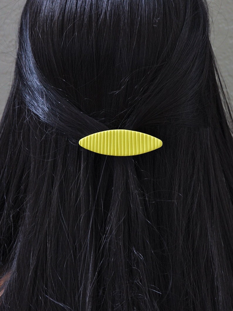 Ribbed Polymer Clay Hair Clips Handmade Oval Clay Hair Etsy