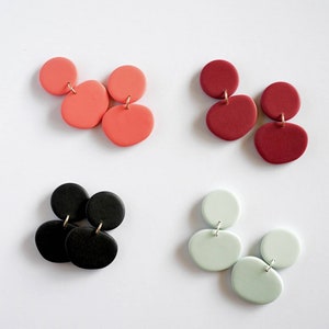 Small Clay Earrings, Clip On Earrings For Women, Titanium Posts, Lightweight Polymer Clay Dangles