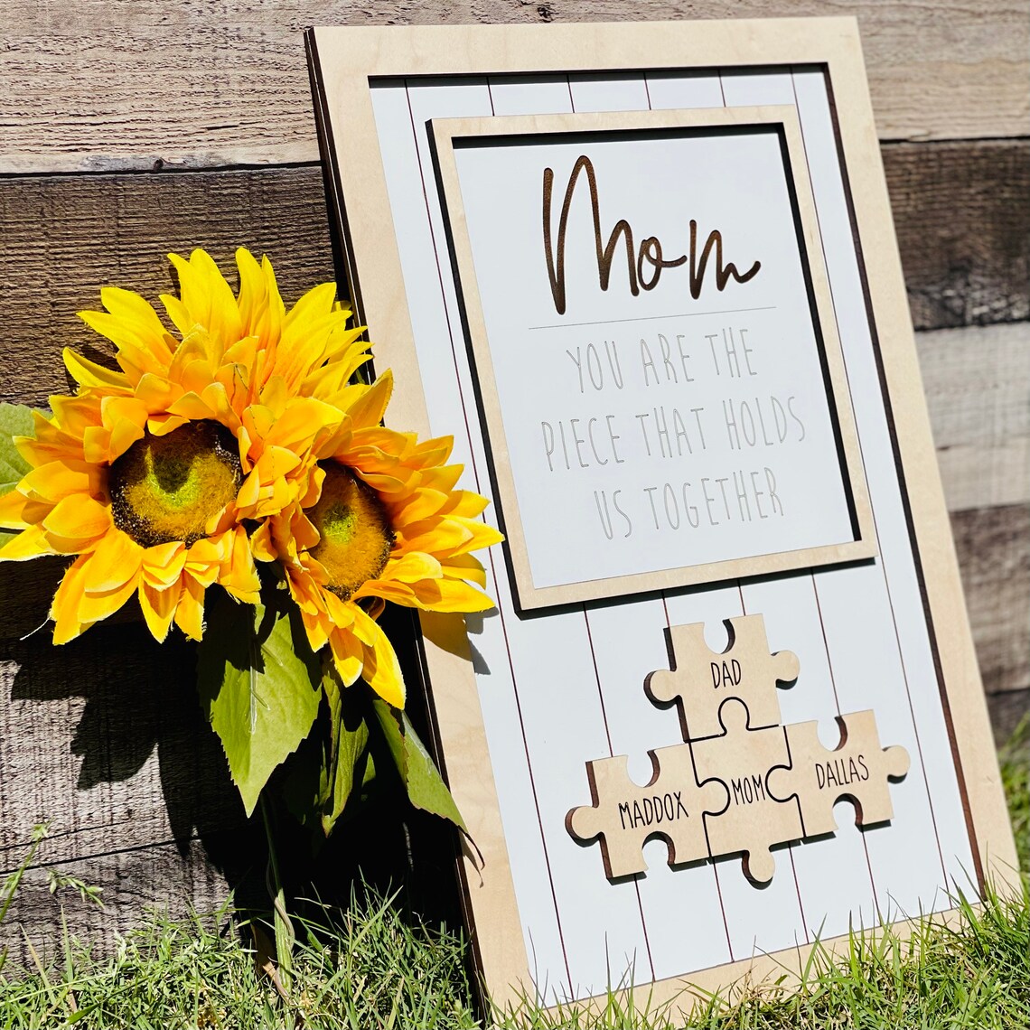 Mothers Day Puzzle Sign Gifts for Mom Puzzle Piece That Etsy