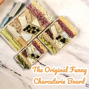 Wooden Serving TRAY, FUNNY Cheese Board, Divided Wood Tray, Personalized Engraving Gift for the HOST Charcuterie Food Serving Board for Gift