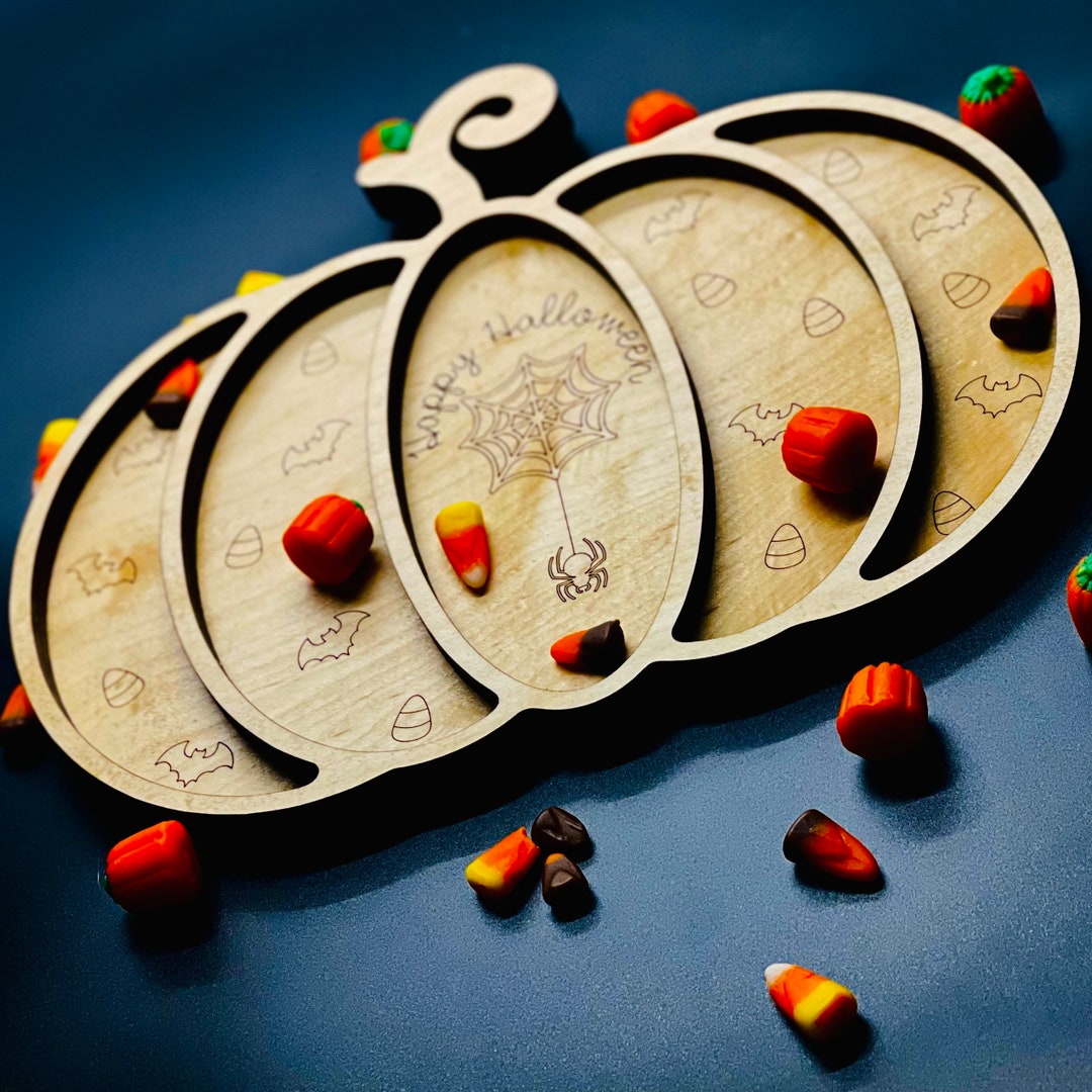 Custom SERVING TRAY HALLOWEEN Candy Tray Wooden Serving Etsy