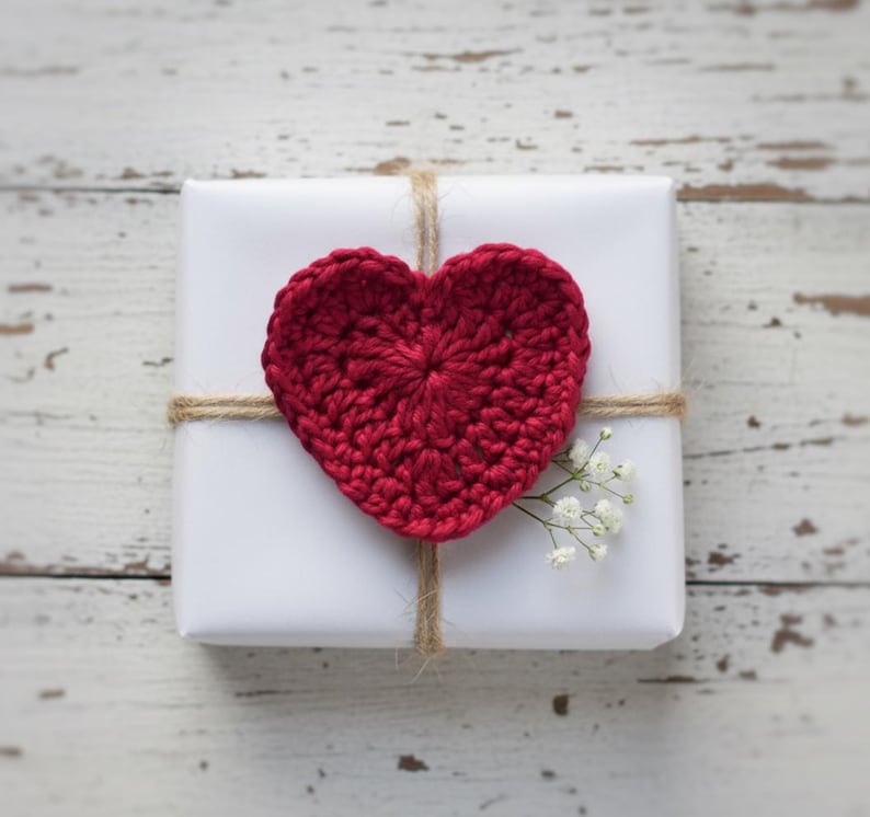 Valentines Day Heart Crochet Coaster Pattern PDF, 3 Sizes Applique & Mug Rug, Quick And Easy Beginner Friendly, Valentine Gift Decor, image 11