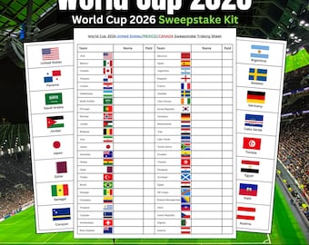 Kit per il concorso a premi Coppa del Mondo 2026 / Gioco di biliardo da ufficio stampabile a tema calcio / Download immediato in formato PDF A4 e US Letter
