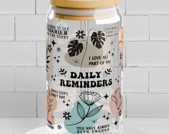 Rappels quotidiens PNG : Affirmations bohèmes pour Libbey Glass (téléchargement numérique)