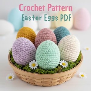 Oeuf de Pâques au crochet, motif PDF, motif au crochet de Pâques, motif oeuf Amigurumi, décoration de Pâques au crochet, rapide et facile pour les débutants