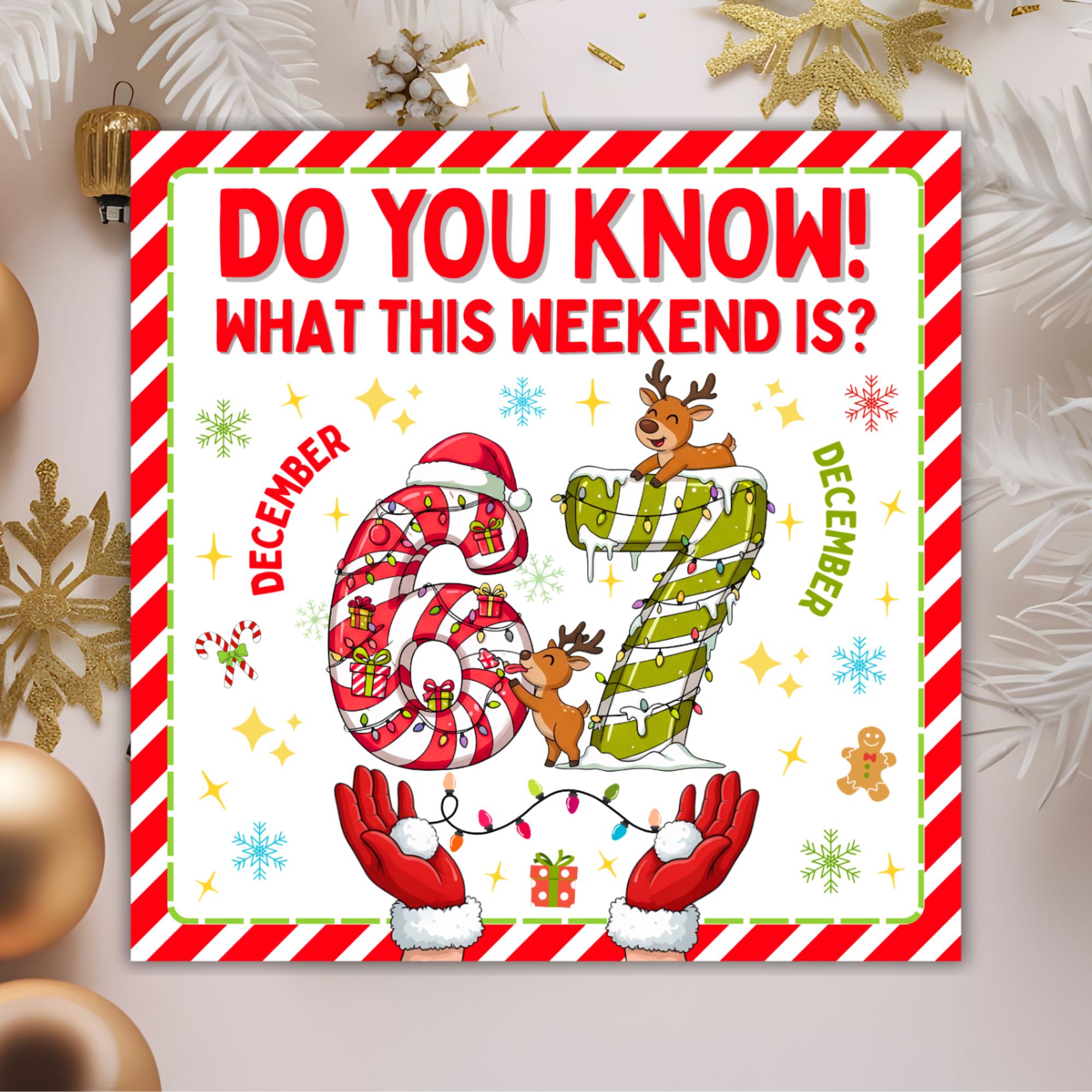 Funny 6 7 Elf Christmas Printable, Kids Holiday Activity (PDF PNG File ...
