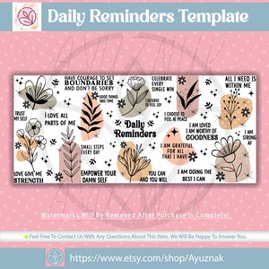 Daily Reminders PNG For Libbey Glass 16oz, Positive Quotes Boho Daily Affirmations Motivation Inspirational Positive Quotes, Self Love, Gift Mom,