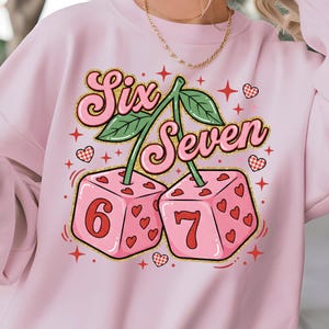 Preppy Valentine's Day 6 7 PNG, 67 Six Seven Valentine Shirt Design, Playing Dice Valentine PNG Download