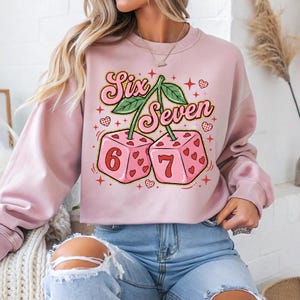 Preppy Valentine's Day 6 7 PNG, 67 Six Seven Valentine Shirt Design, Playing Dice Valentine PNG Download