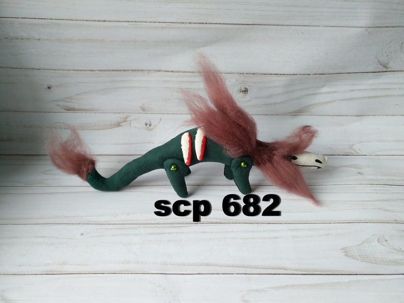 scp foundation SCP 682 plush gift for son  daughter eyes are drawn