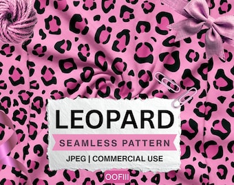 Pink Leopard Print Seamless Pattern | Cheetah Spots Repeat File for Fabric Tumblers Commercial Use