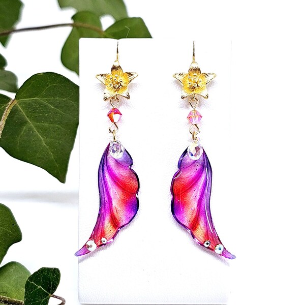 Boucles d'oreilles Roselia fuchsia