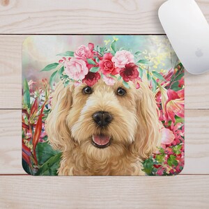 Doodle Dog Painting Mouse Pad • Goldendoodle Mousepad • Labradoodle Mouse Pad • Doodle Dog Mouse Pad