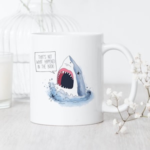 Funny Bookworm Shark Mug • That&#39;s Not What Happened in the Book Mug • Funny Shark Mug • Book Lover Mug • Books Mug