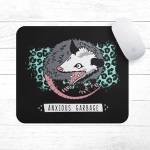 Funny Possum Mouse Pad • Anxious Garbage Mousepad • Funny Possum Mouse Pad • Anxiety Possum • Anxiety Mouse Pad