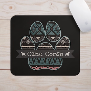 Cane Corso Tribal Paw Print Mouse Pad • Cane Corso Owner Gift • Cane Corso Mouse Pad • Cane Corso Gift