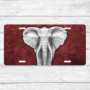 Grunge Elephant License Plate • Elephant License Plate • Elephant Front Plate