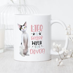 Devon Rex Mug • Life is Better With a Devon • Devon Rex Art Mug • Cute Devon Rex Mug • Devon Rex Cat Mug