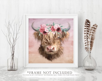 Highland Cow Art Print • Highland Cow Painting • Highland Cow Picture • Highland Cow Poster • Highland Cow Wall Art