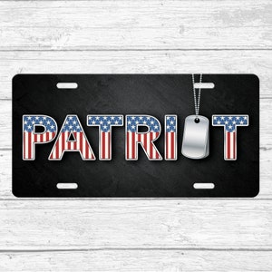 United States Patriot License Plate • Patriotic License Plate • American Flag Front License Plate • America License Plate