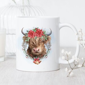 Christmas Highland Cow Mug • Christmas Cow Mug • Highland Cow Painting Mug • Highland Cow Christmas Mug • Merry Christmas Mug