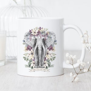Live Free Elephant Painting Mug • Elephant Art Mug • Boho Elephant Mug • Elephant With Flowers Mug
