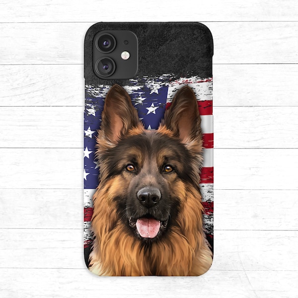 Patriotic German Shepherd Phone Case • American German Shepherd iPhone Case • German Shepherd Samsung Case • iPhone 14