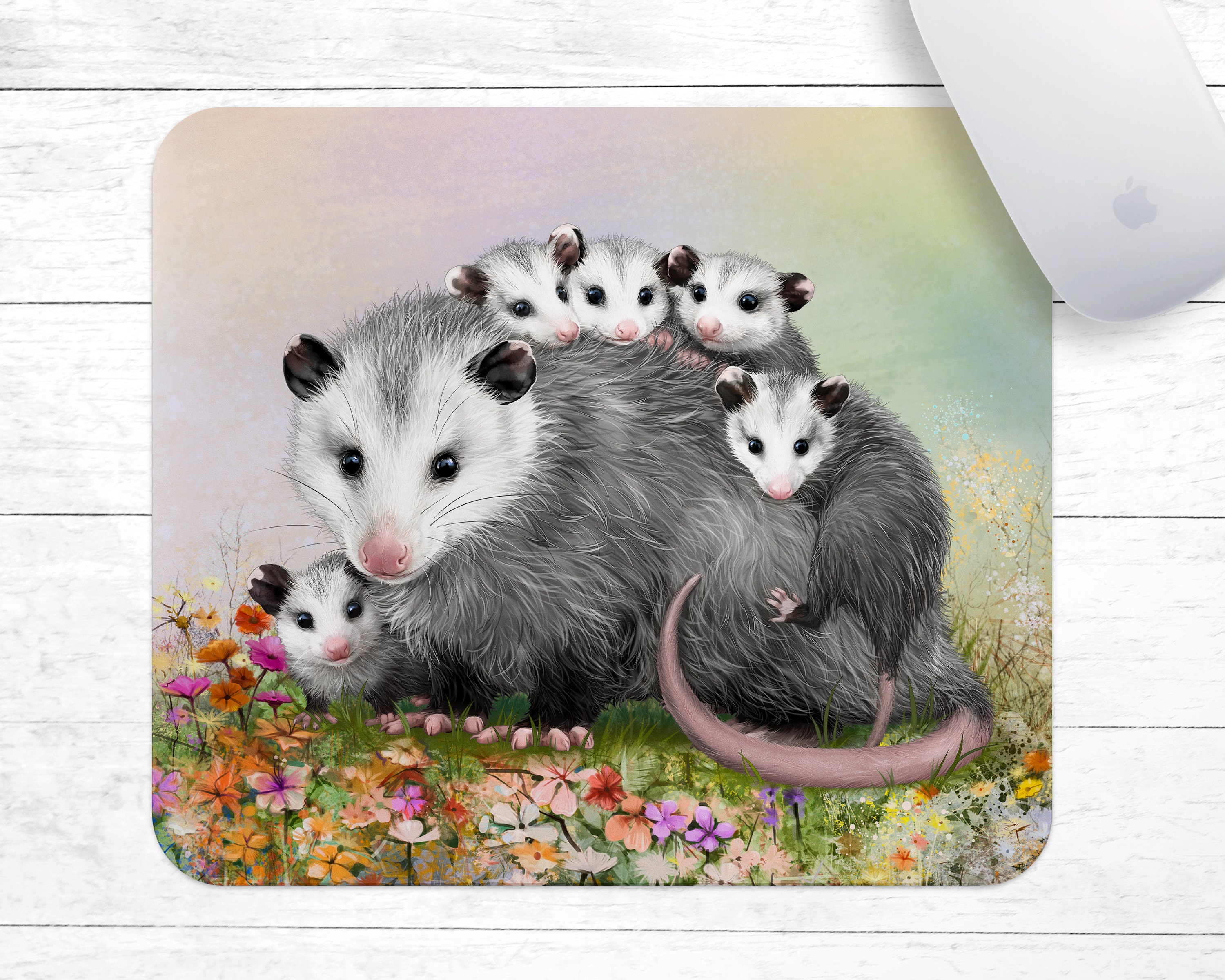 Possum Mom and Babies Mousepad Possum Art Mouse Pad Cute Possum Mouse Pad  Opossum Mouse Pad Baby Possum - Etsy