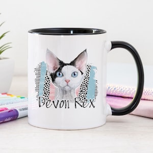 Devon Rex Tasse • Devon Rex Kunsttasse • Süße Devon Rex Tasse • Devon Rex Katzentasse