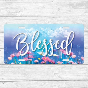 Blessed License Plate • Religious License Plate • Christian Front License Plate • Blessed Front License Plate