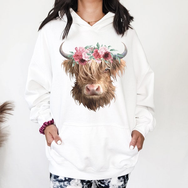 Arlun Cute Highland Cow Christmas Oversized Hoodies For Women Fleece Line Warmth Cozy Sweatshirts Long Sleeve Soft Casual Fall Winter Drawstring Hooded P - View #5