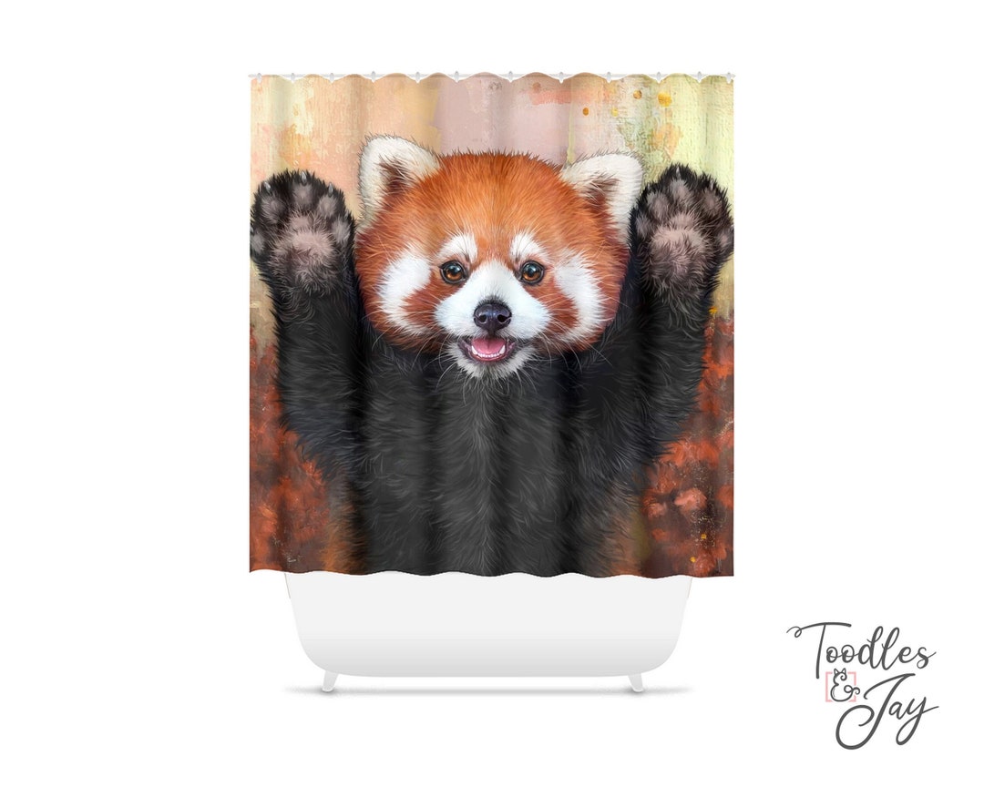 Red Panda Shower Curtain • Red Panda Painting Shower Curtain • Red ...