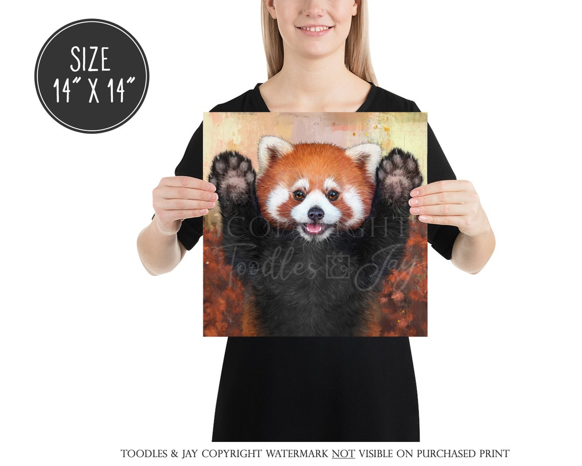Red Panda Art Print • Red Panda Painting • Cute Red Panda Picture • Red ...