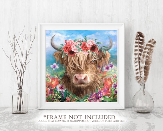 Highland Cow Art Print • Highland Cow Painting • Highland Cow Picture • Highland Cow Poster • Highland Cow Wall Art