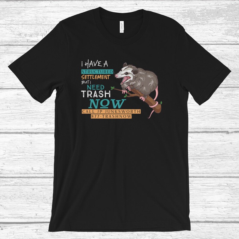 Lustiges Opossum T-Shirt • 877-TRASHNOW Shirt • Possum Geschenk • Possum Meme Shirt • Possum Shirt • Meme T-Shirt Bild 2