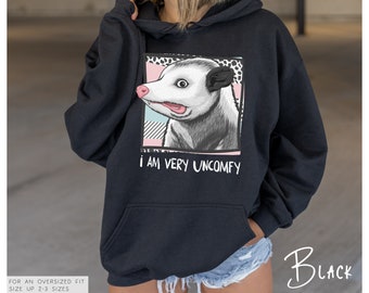 Sudadera con capucha "Soy muy incómoda" (disponible en 9 colores) • Sudadera con capucha de zarigüeya divertida • Sudadera con capucha de zarigüeya • Sudadera con capucha de zarigüeya • Sudadera con capucha divertida